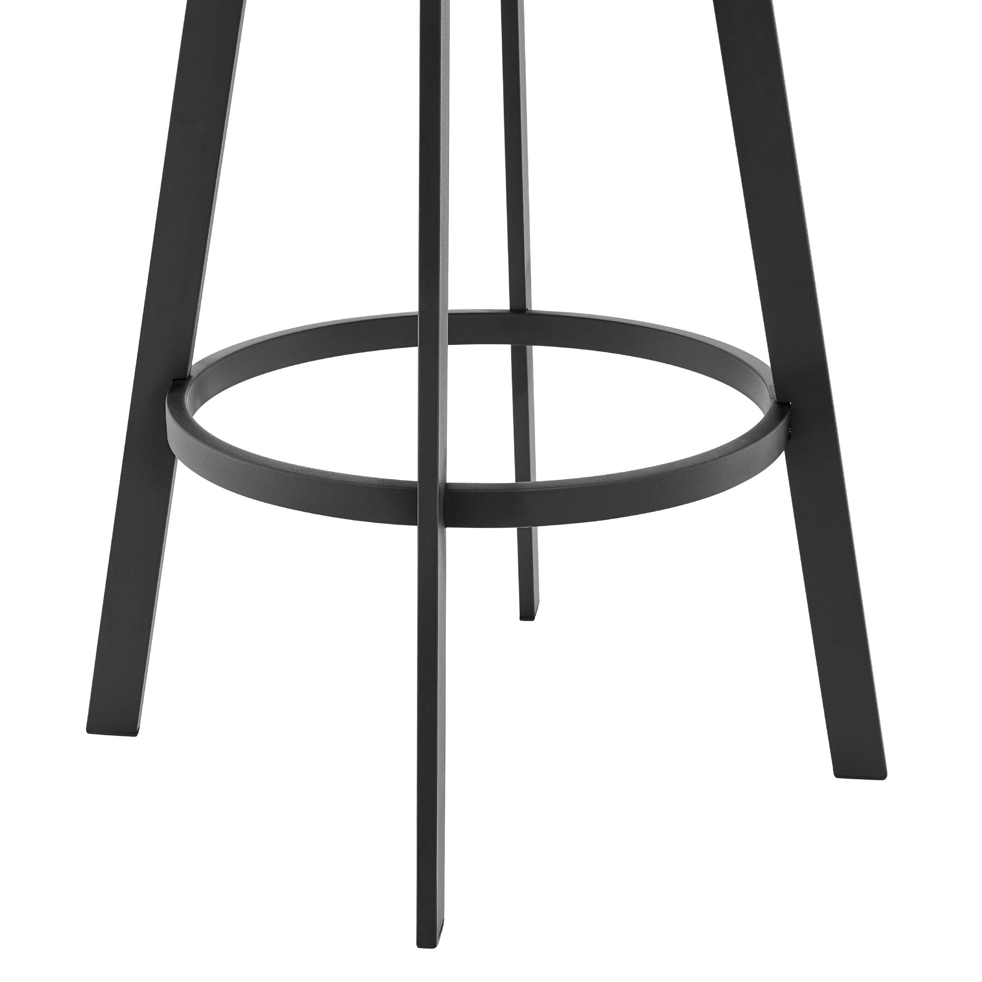 Scranton - 26" Swivel Modern Metal And Faux Leather Barstool - Slate Gray / Black