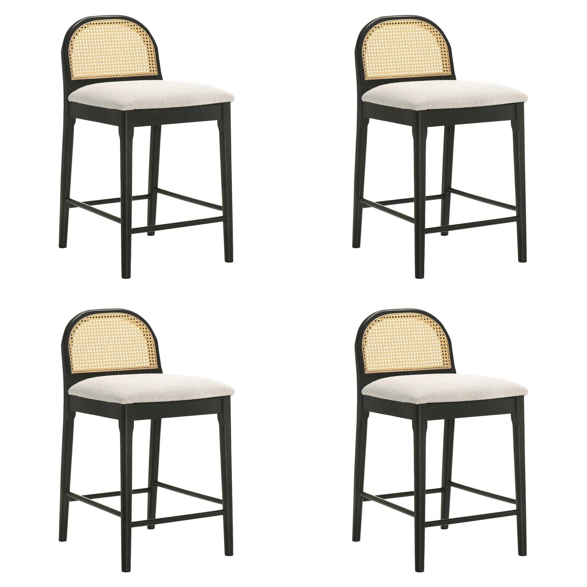Lucio - Modern Farmhouse Wood Counter Height Kitchen Bar Stool