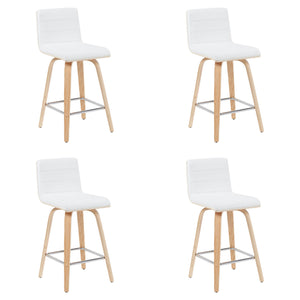 Vienna - Modern Counter Height Swivel Bar Stool - Patterned Oak Wood Frame