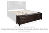 Vanmore - King/California King Storage Footboard with Roll Slats - Dark Brown