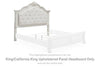 Montelaine - King/California King Upholstered Panel Headboard - Antique White