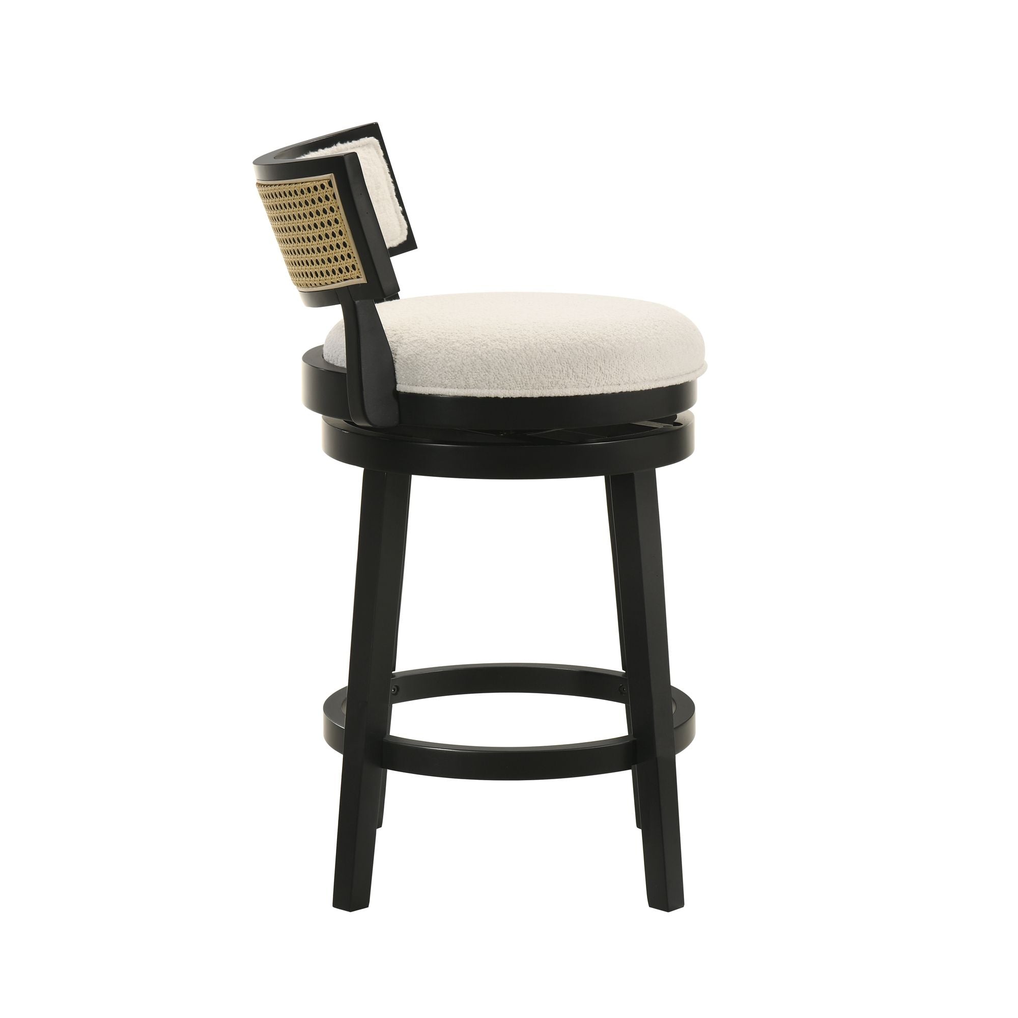 Noely - Modern Farmhouse Swivel Wood Counter Height Kitchen Bar Stool