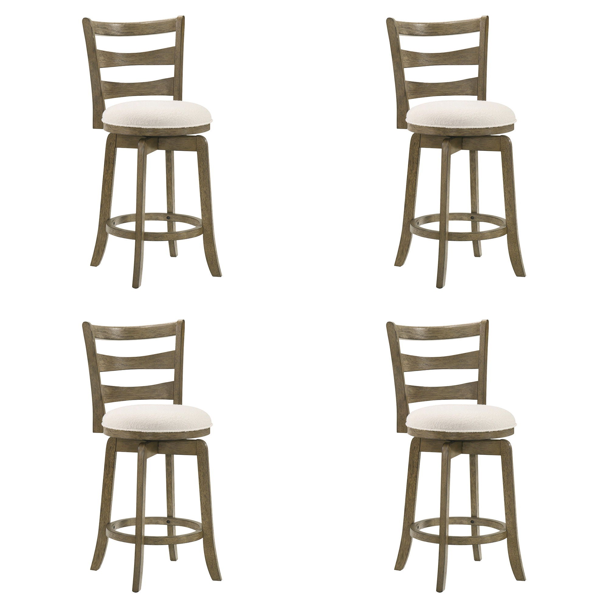 Melindra - Modern Farmhouse Swivel Wood Counter Height Kitchen Bar Stool
