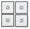 Dallbourne - Wall Art Set (Set of 4) - White / Gold Finish