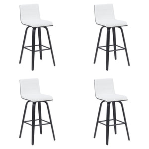 Vienna - Modern Swivel Bar Height Stool - Black Brushed Wood Frame