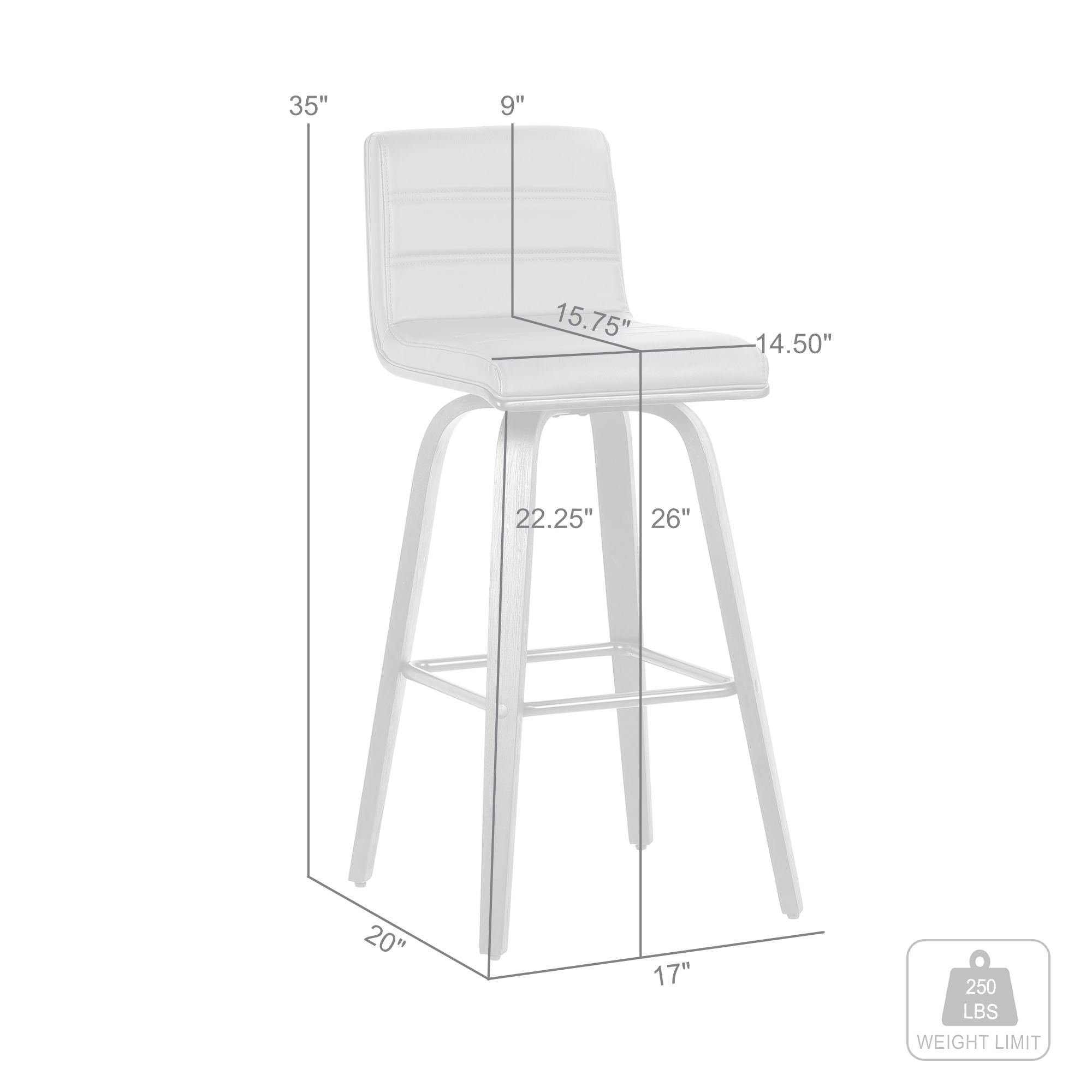 Vienna - 26" Swivel Counter Stool - Black Wood
