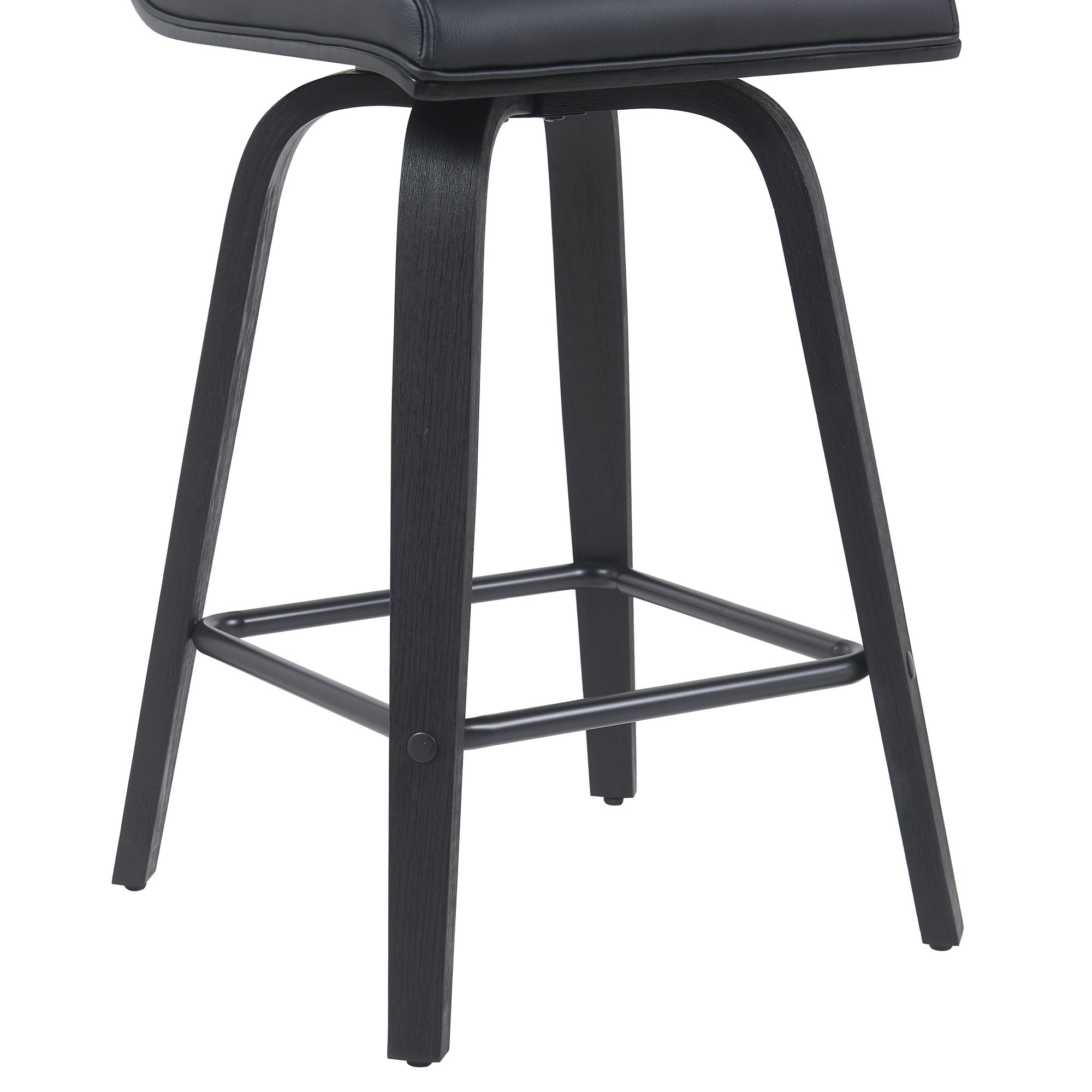 Vienna - Modern Counter Height Swivel Bar Stool - Black Brushed Wood Frame
