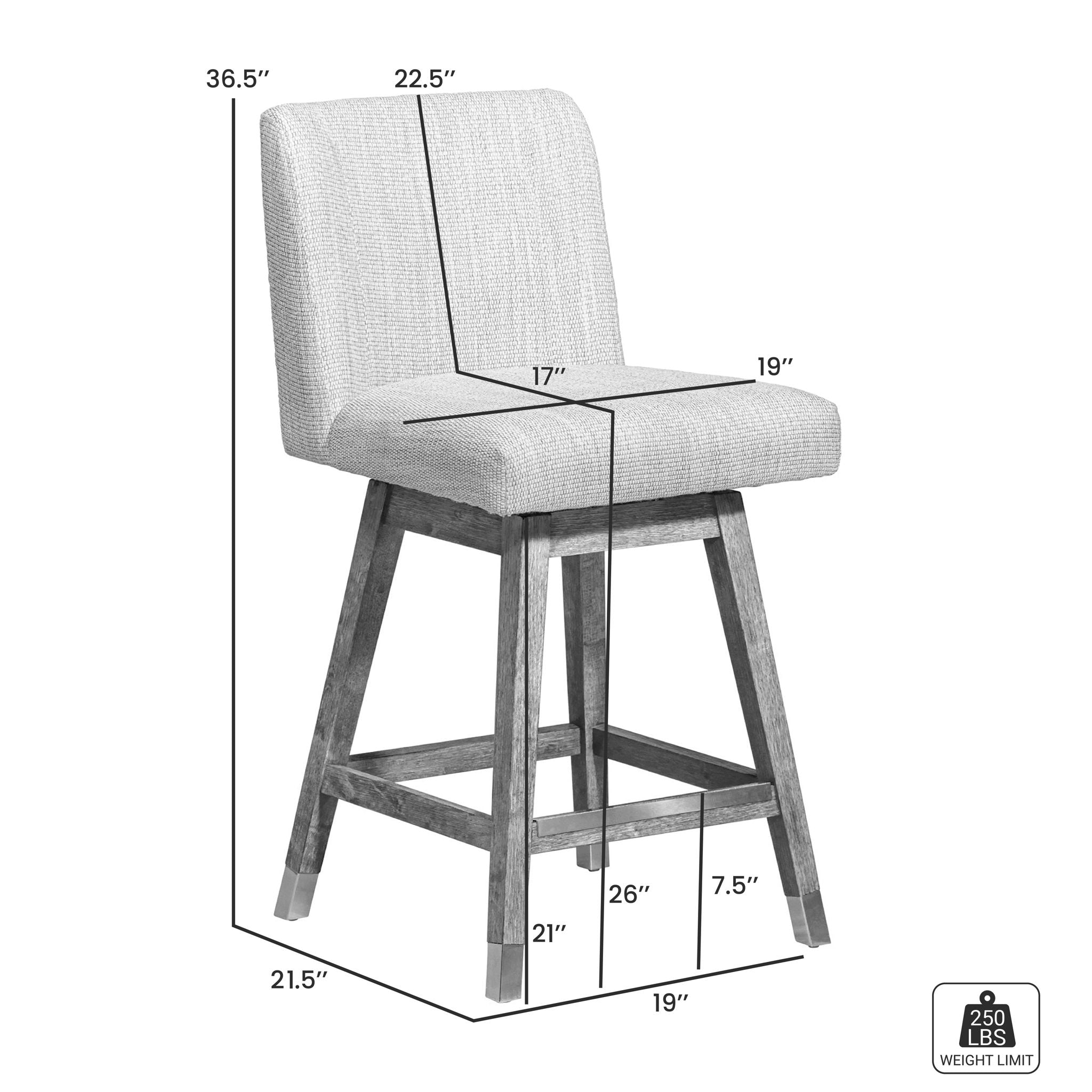 Isabella - Swivel Bar Stool