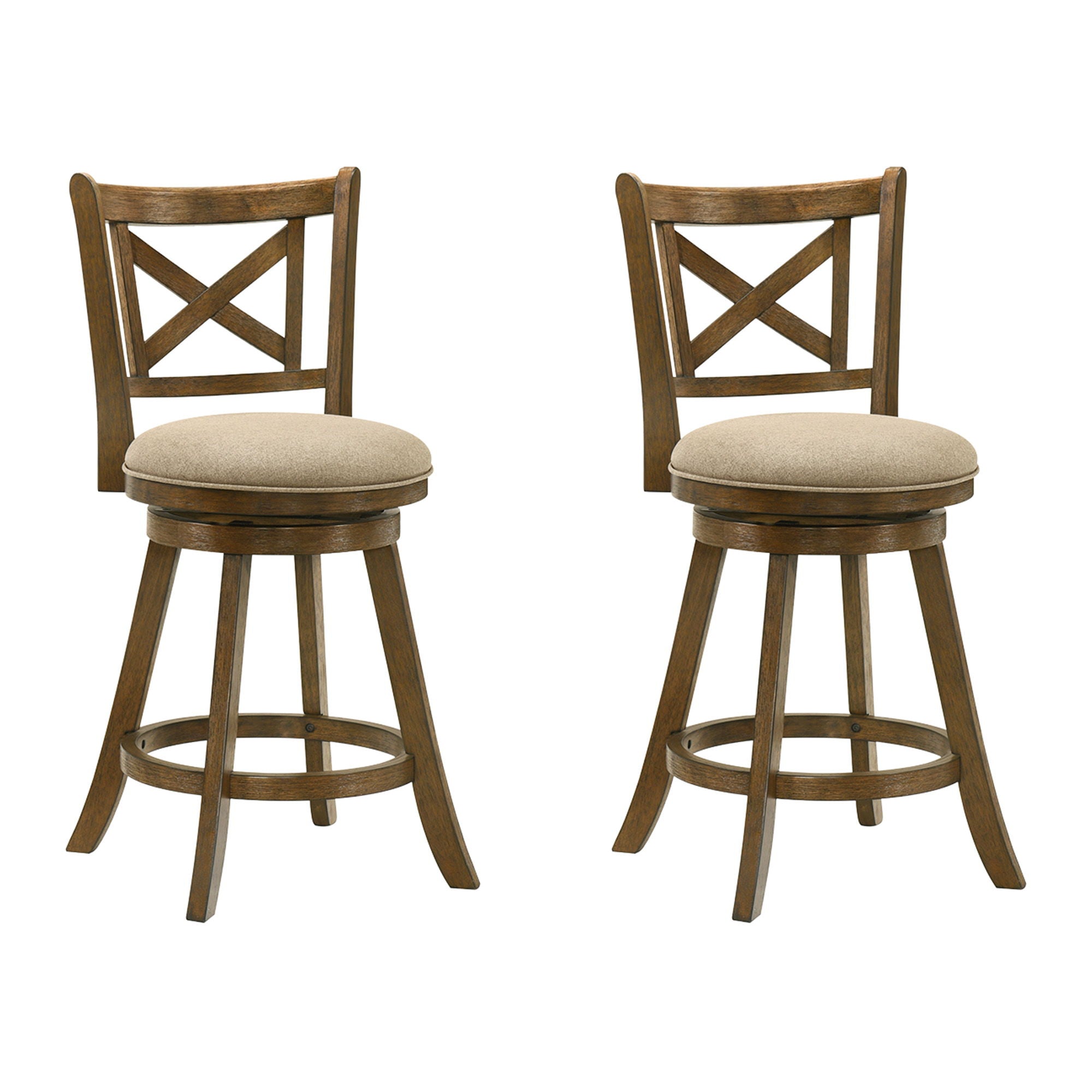 Kodi - Modern Farmhouse Swivel Wood Counter Height Kitchen Bar Stool