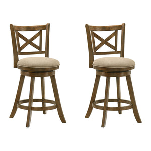 Kodi - Modern Farmhouse Swivel Wood Counter Height Kitchen Bar Stool