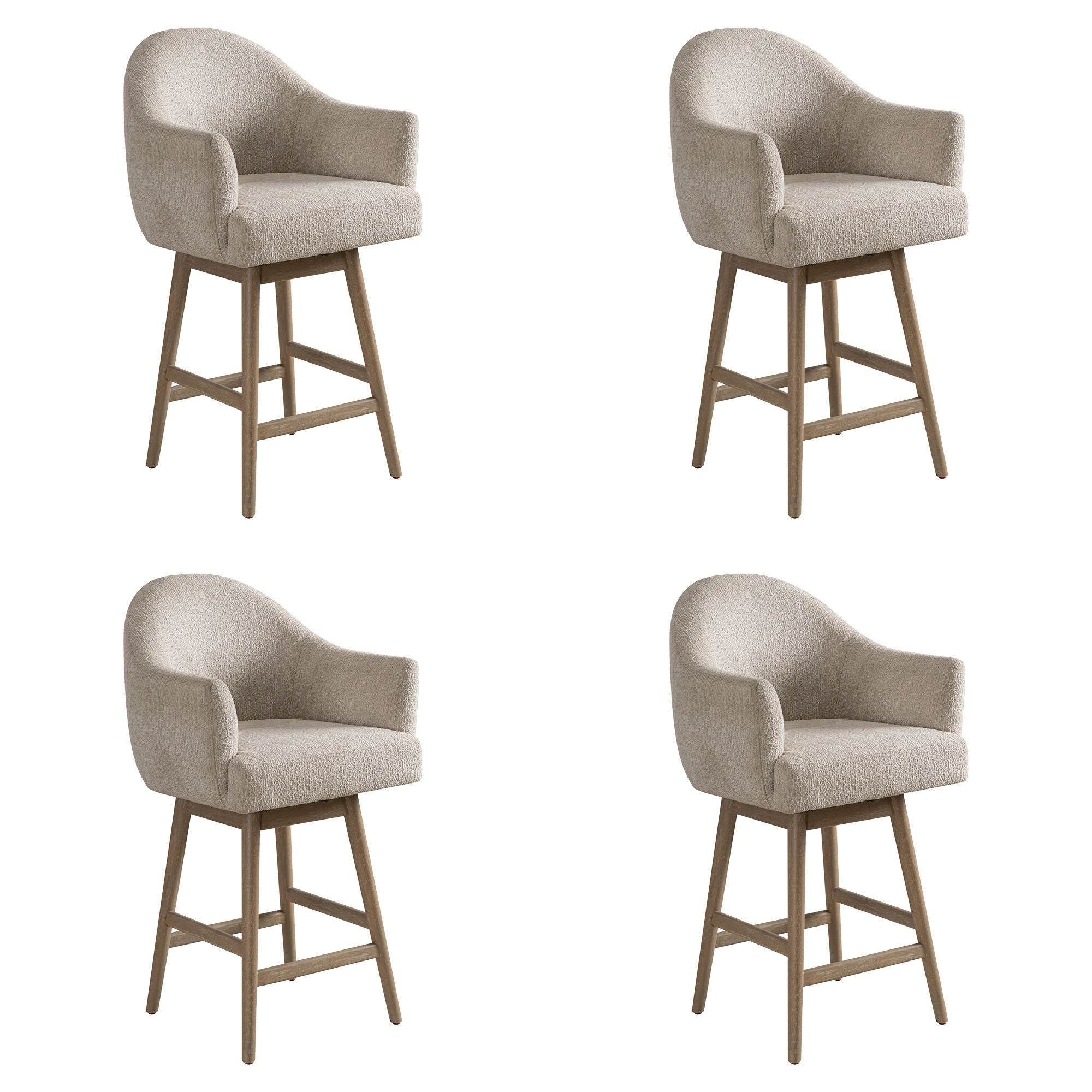Jaxon - Solid Wood Upholstered 26" Counter Height Swivel Barstool
