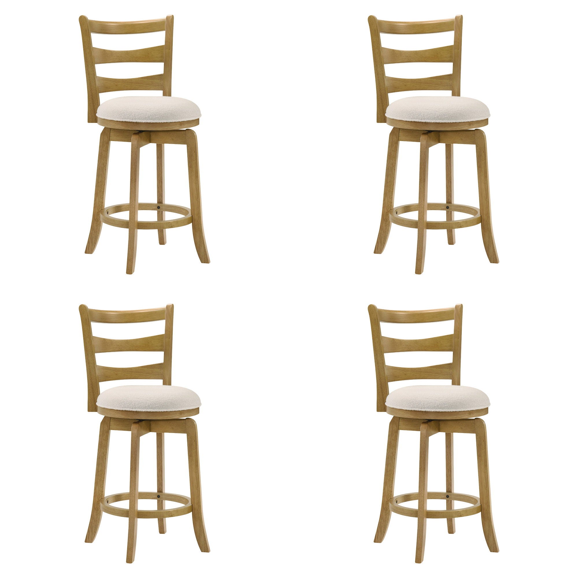Melindra - Modern Farmhouse Swivel Wood Counter Height Kitchen Bar Stool