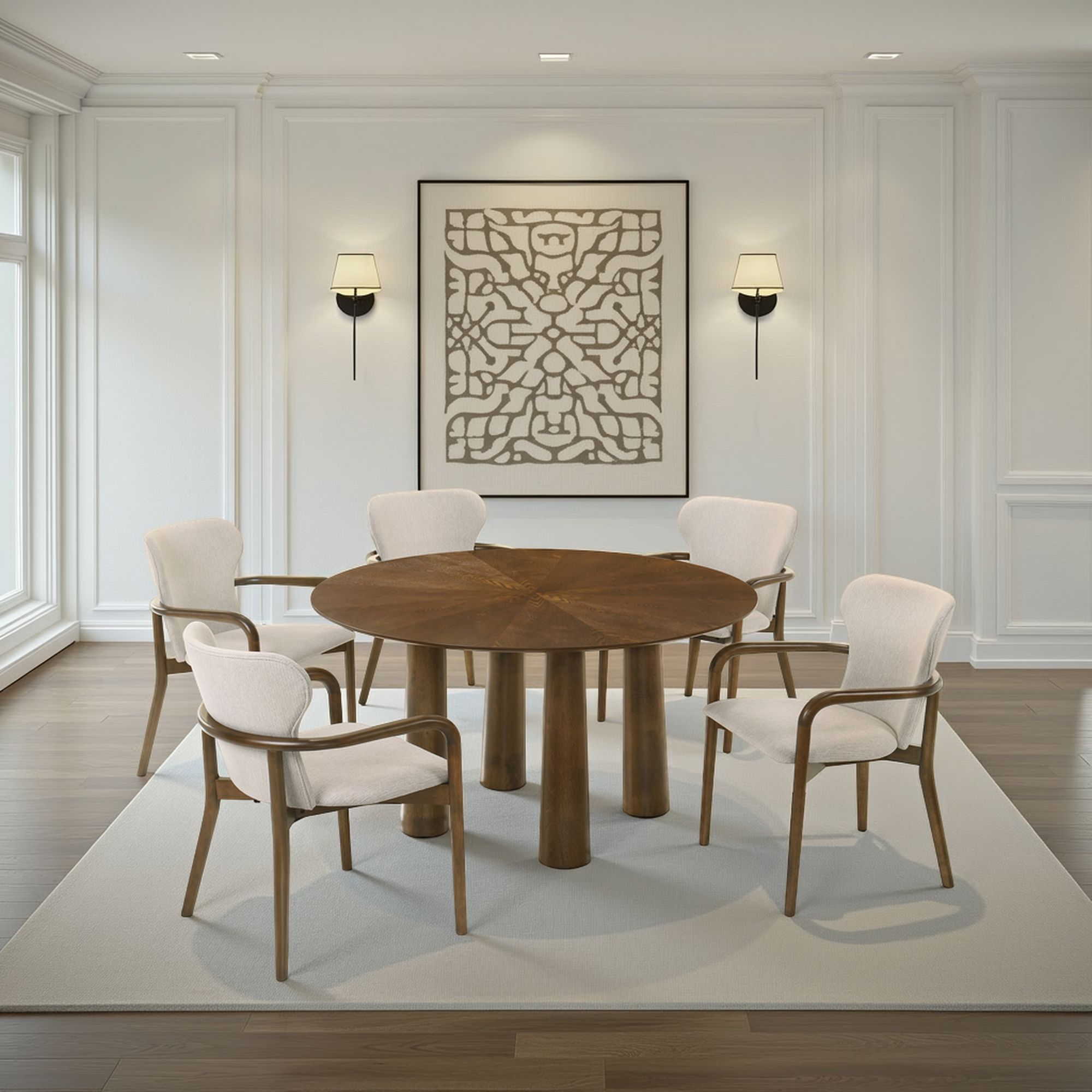 Klarissa - 6-Piece Wood Dining Set - Walnut
