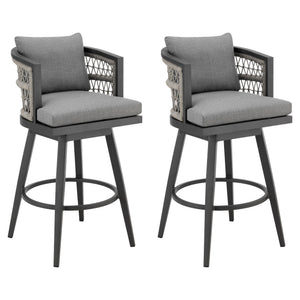 Zella - Outdoor Patio Swivel Counter Stool Set