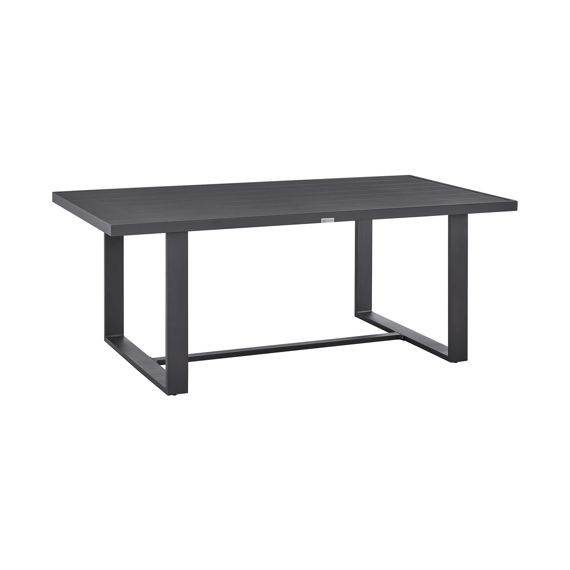 Menorca - Outdoor Patio 7-Piece Dining Table Set In Aluminum With Gray Cushions