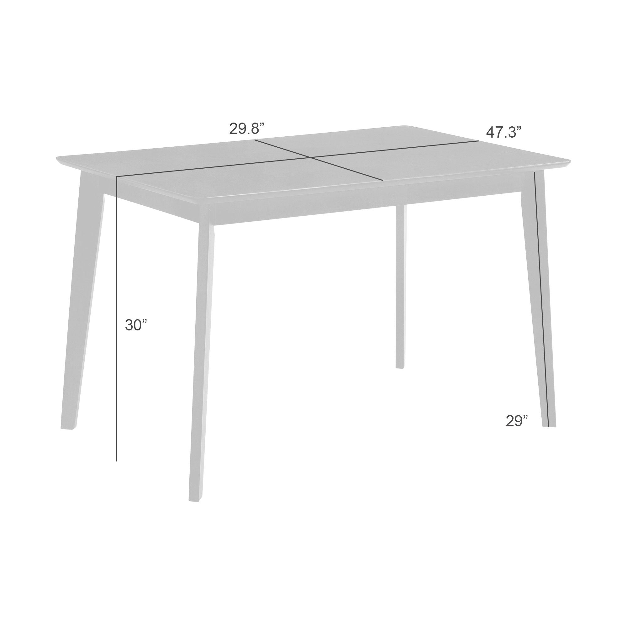 Gina - Modern Wood 47" Flared Base Dining Table, Seats 4 - Walnut