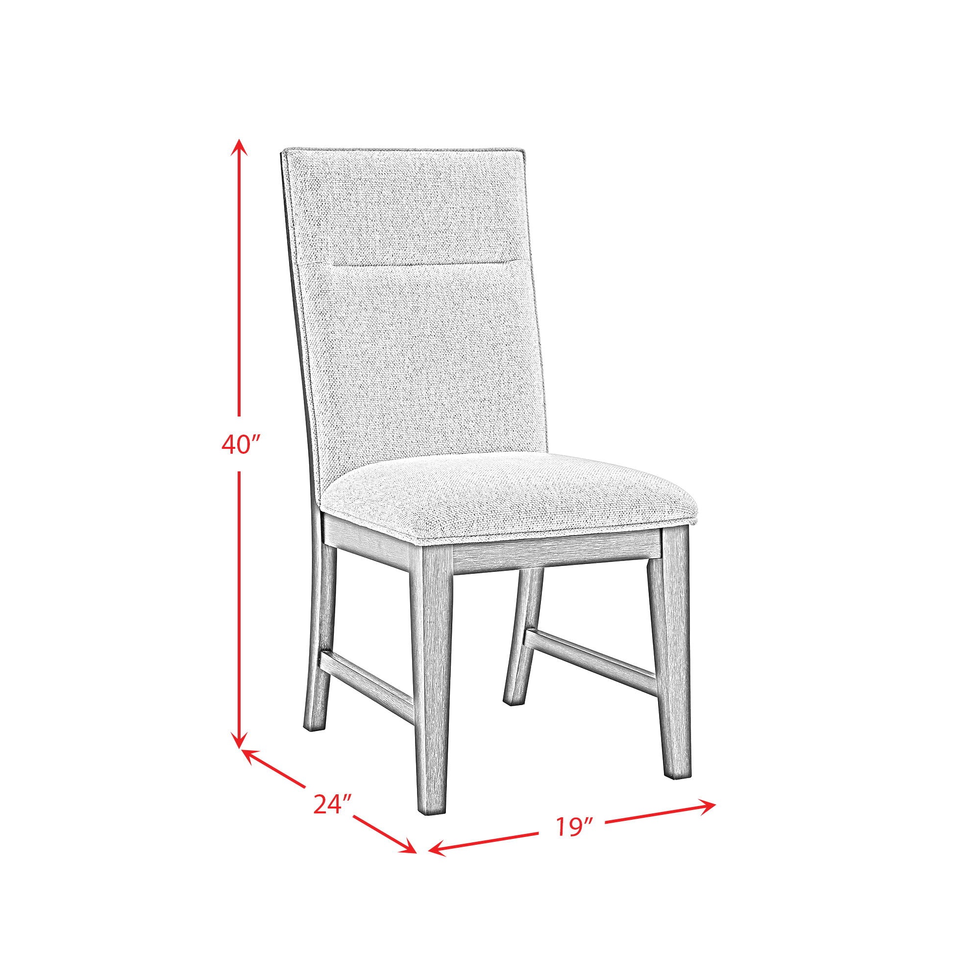 Axel - Fabric Dining Chair (Set of 2) - Light Gray / Espresso