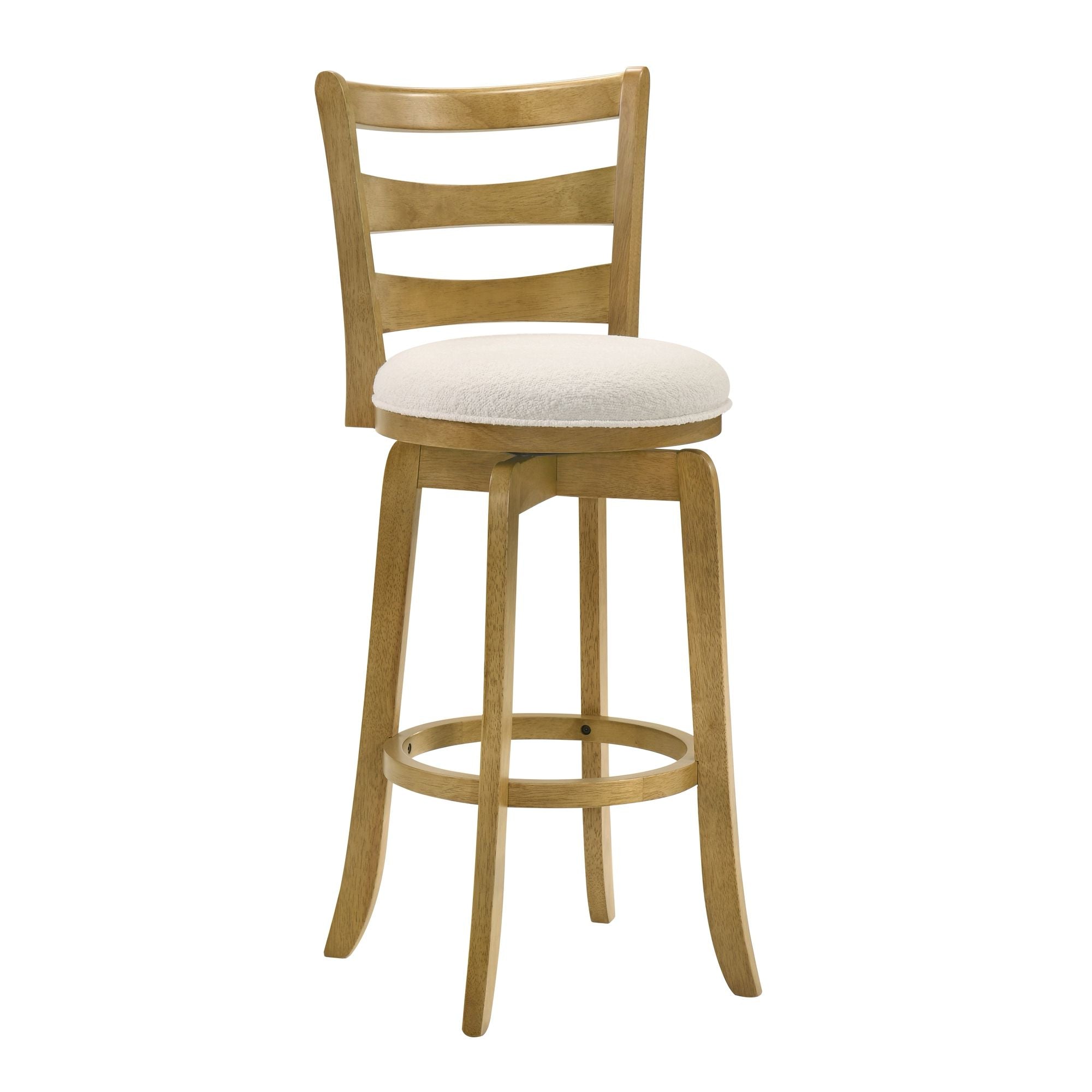 Melindra - Modern Farmhouse Swivel Wood Bar Height Kitchen Bar Stool
