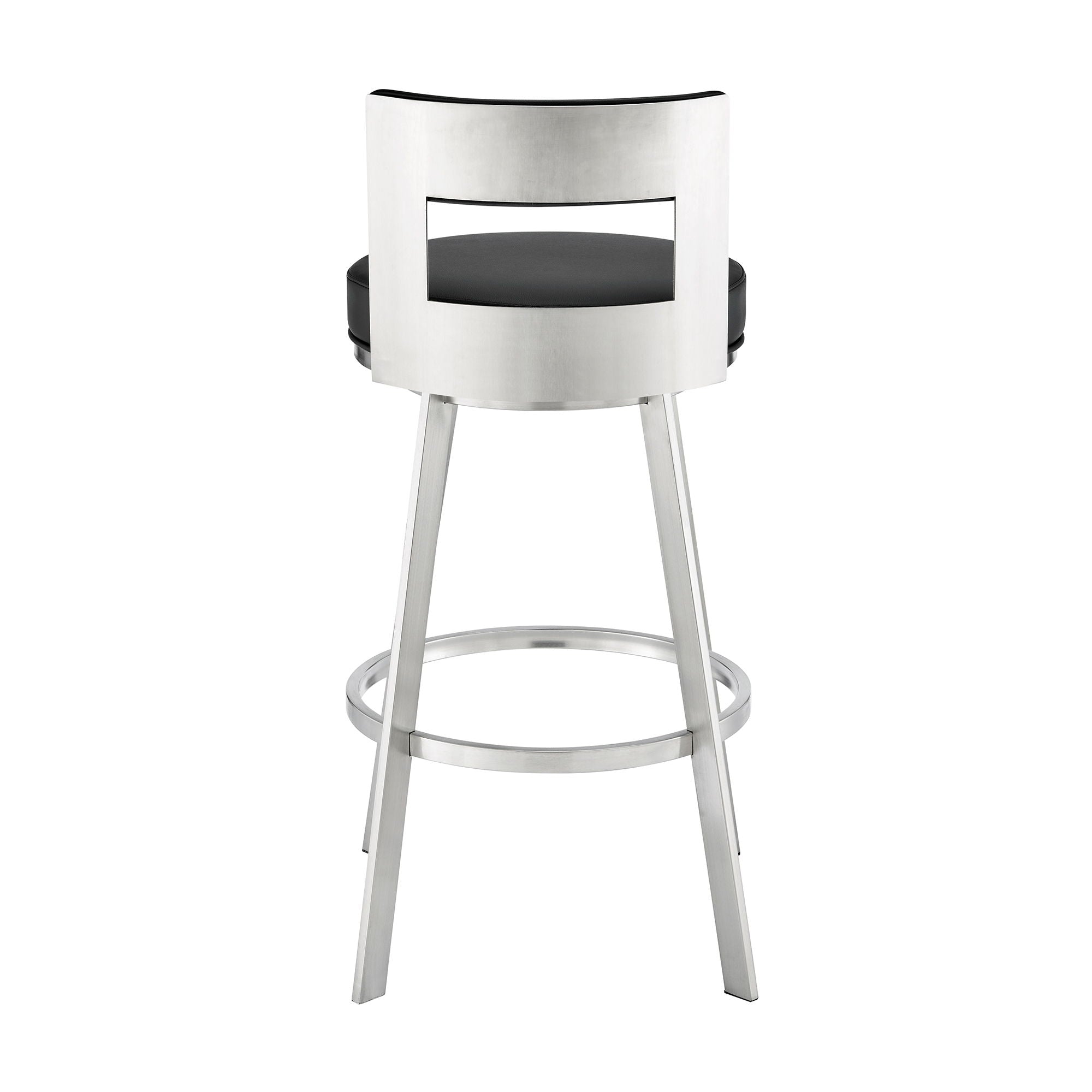 Flynn - Swivel Bar Stool - Brushed Steel