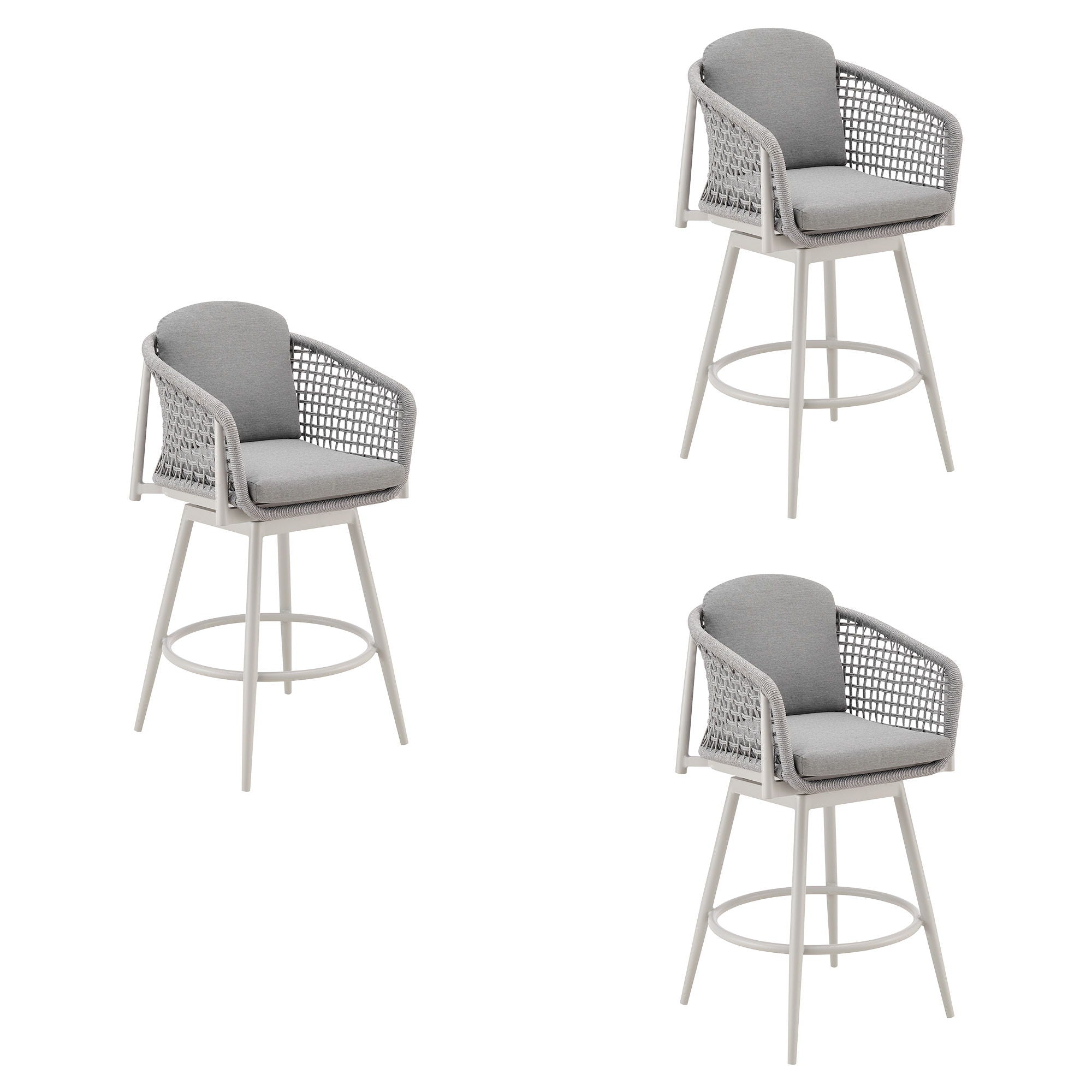Rhodes - Outdoor Patio Swivel Counter Stool Set