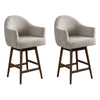 Jaxon - Brown Solid Wood Upholstered 26" Counter Height Swivel Barstool