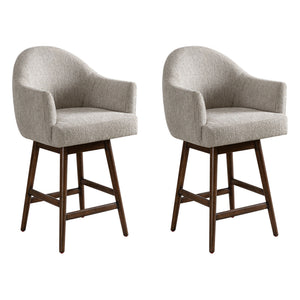 Jaxon - Brown Solid Wood Upholstered 26" Counter Height Swivel Barstool