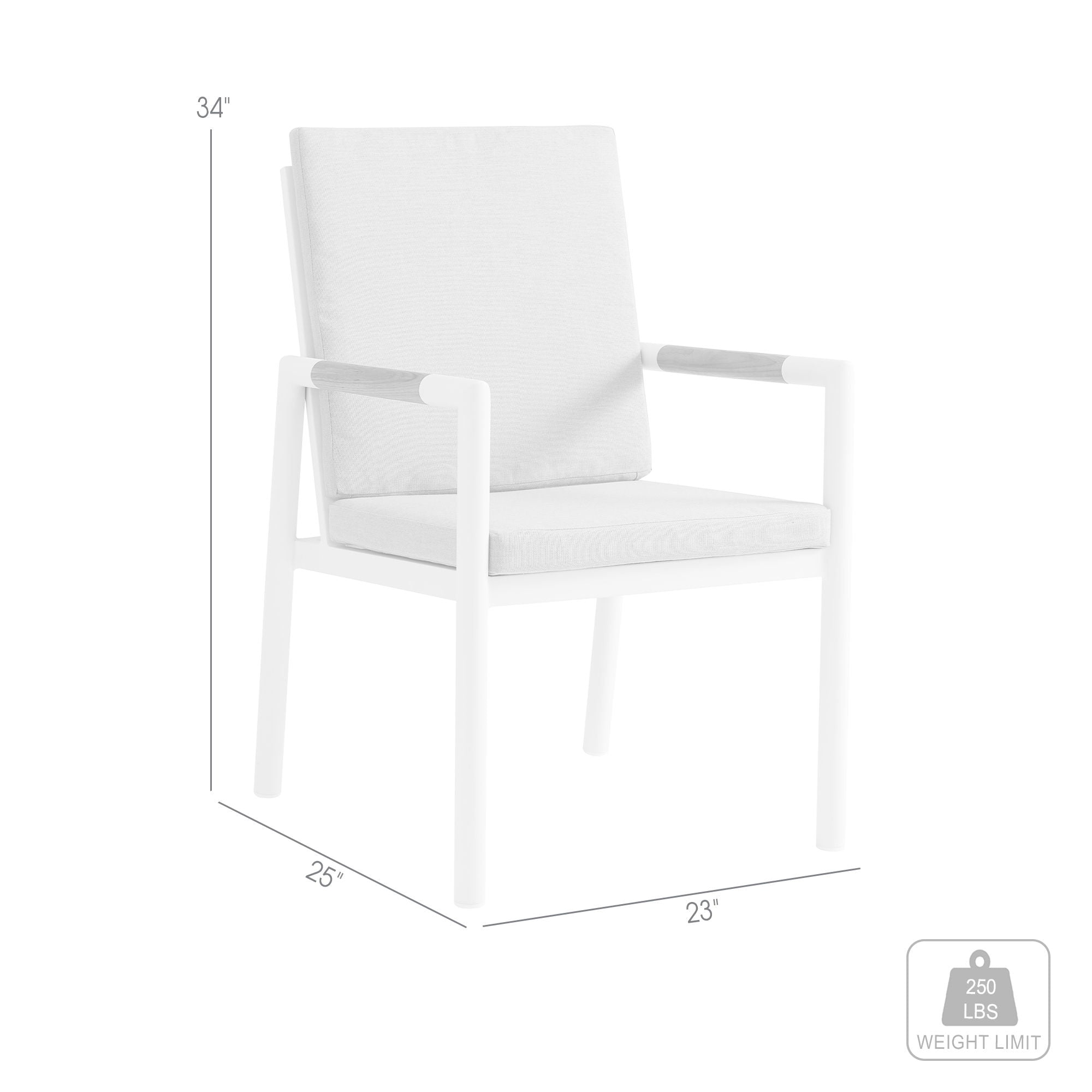 Royal - Aluminum And Teak Outdoor Dining Chair (Set of 2)