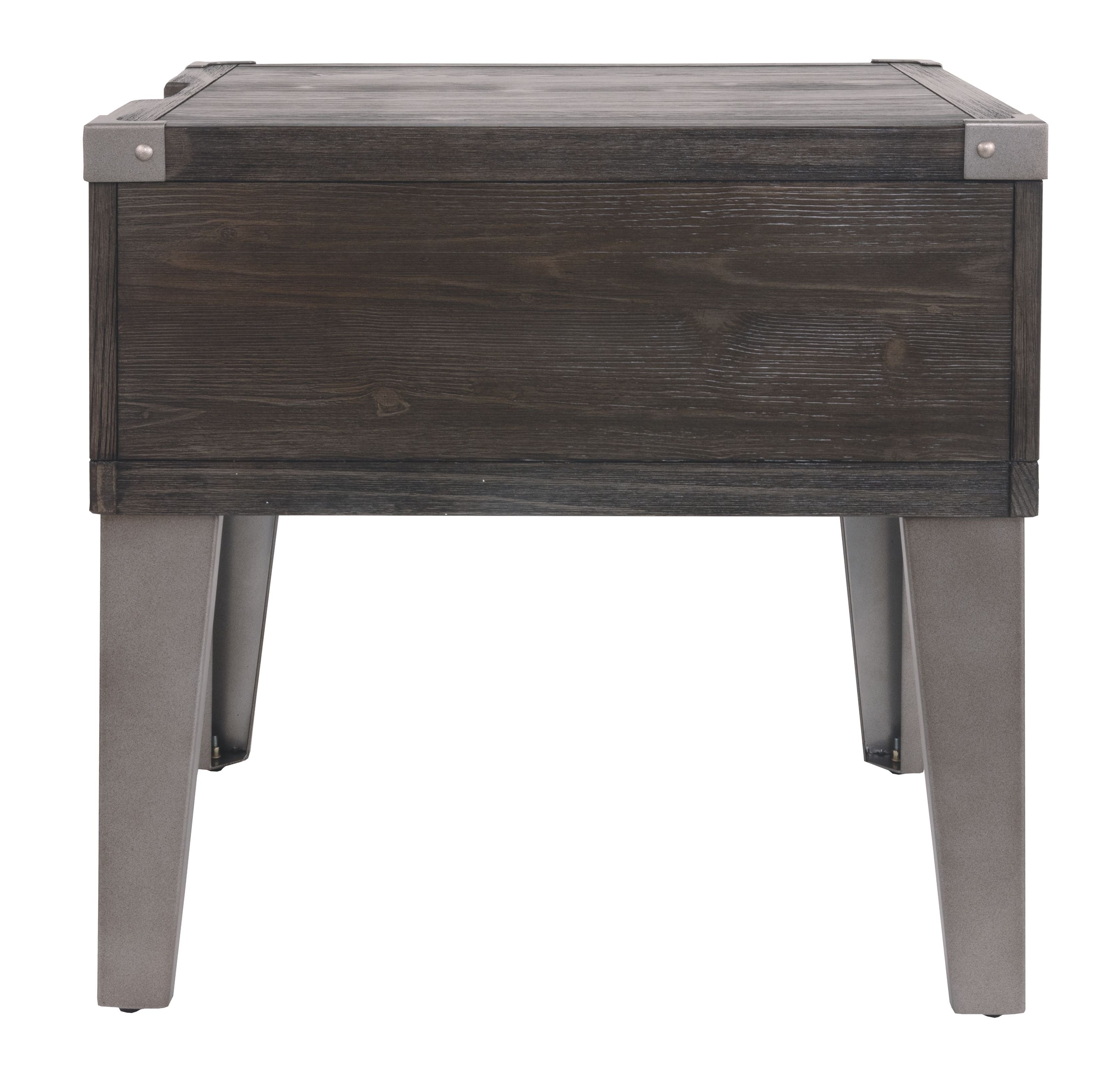 Todoe - Rectangular End Table - Dark Gray