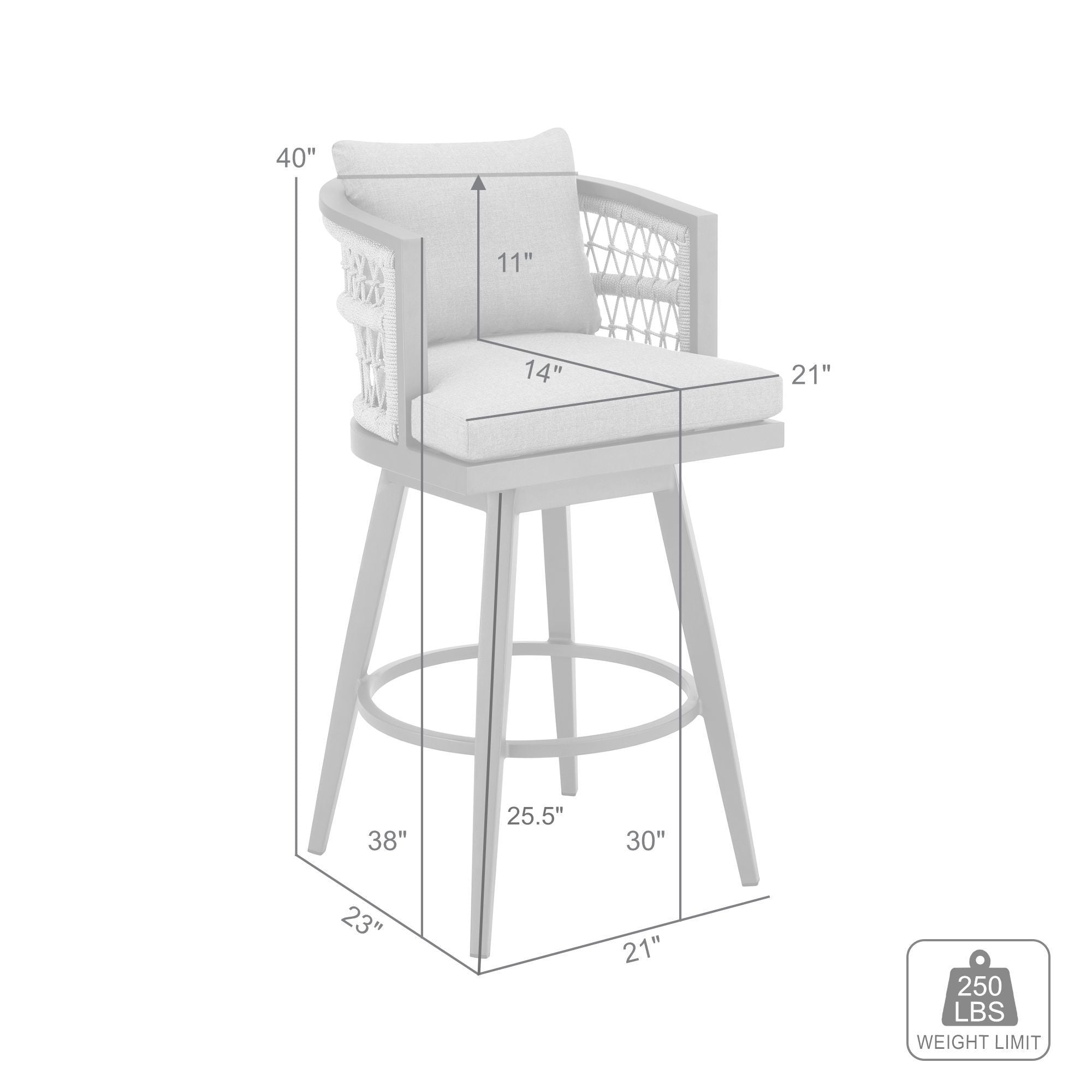 Zella - Outdoor Patio Swivel Bar Stool