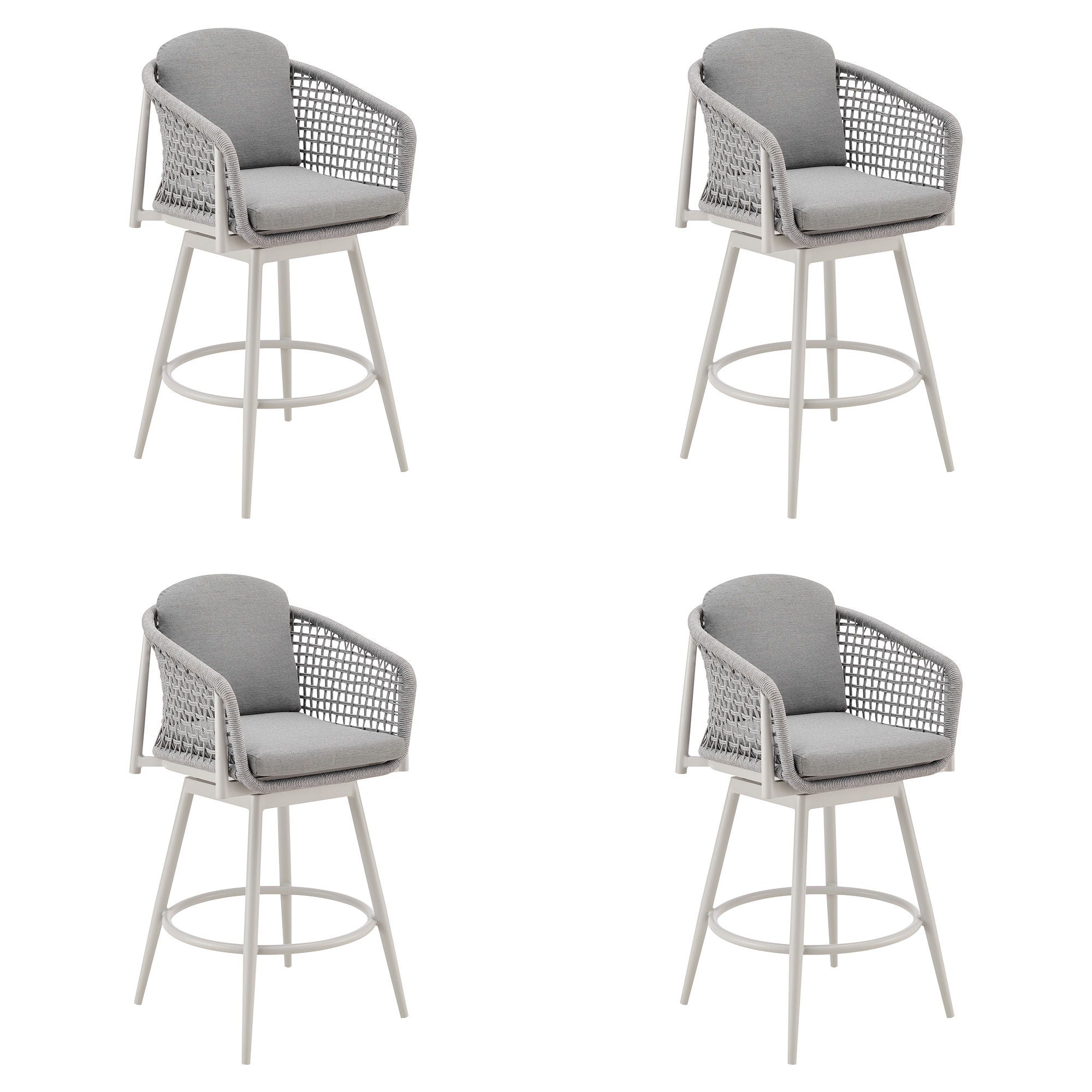 Rhodes - Outdoor Patio Swivel Counter Stool Set