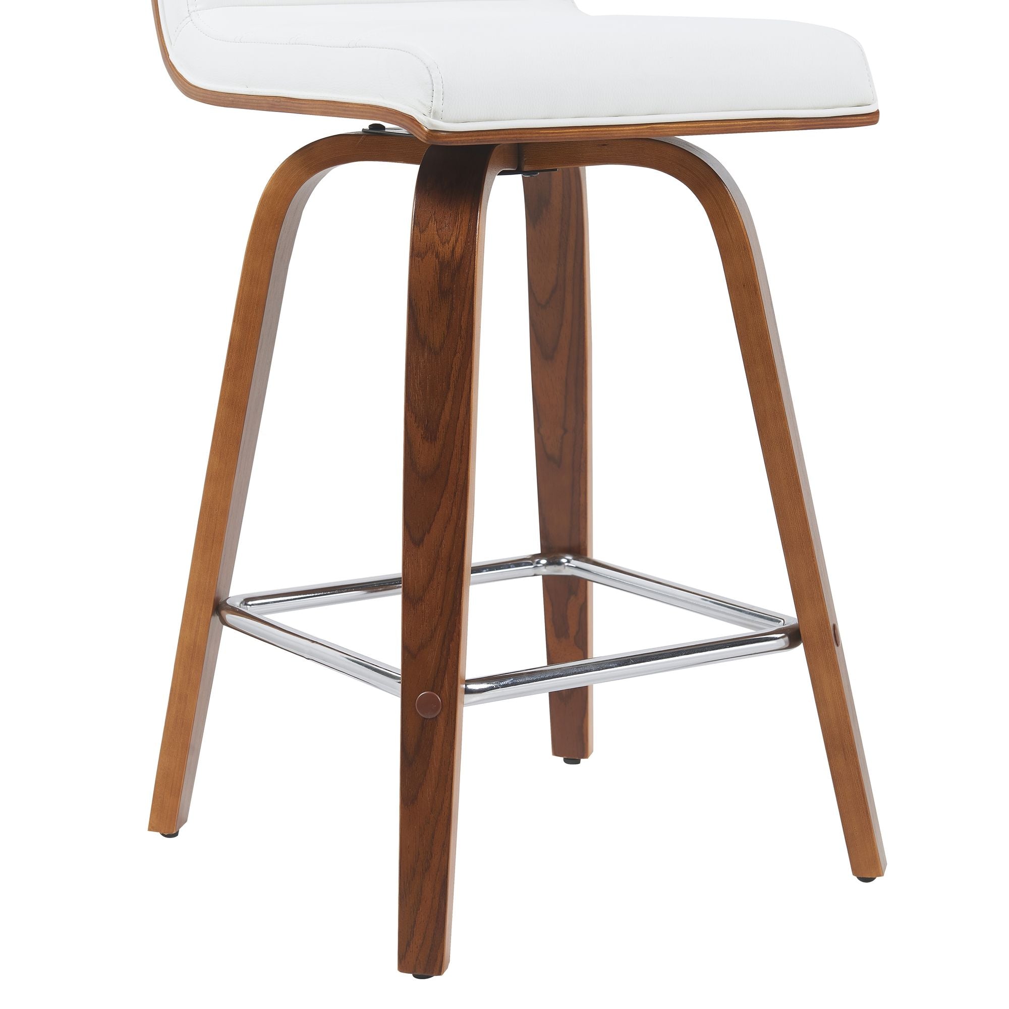 Vienna - Modern Counter Height Swivel Bar Stool - Walnut Finished Wood Frame