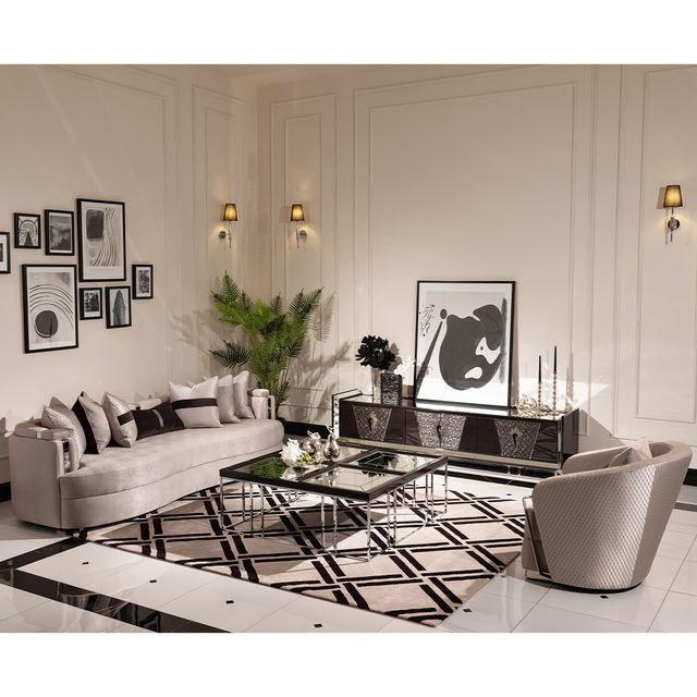 Carmela - Mansion Sofa - Zinc / Chrome