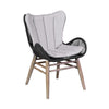 Fanny - Outdoor Patio Dining Chair - Light Eucalyptus Wood And Charcoal Rope