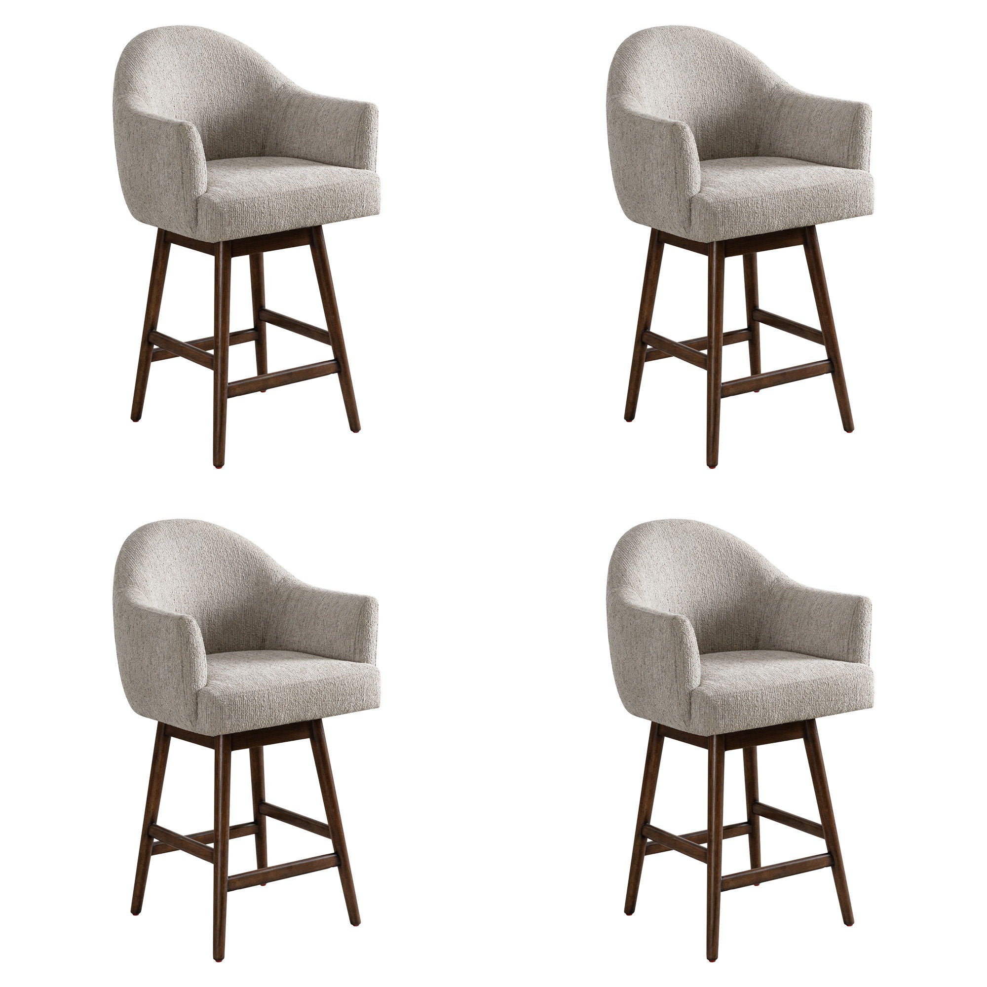 Jaxon - Brown Solid Wood Upholstered 26" Counter Height Swivel Barstool