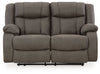 First Base - Reclining Loveseat - Gunmetal