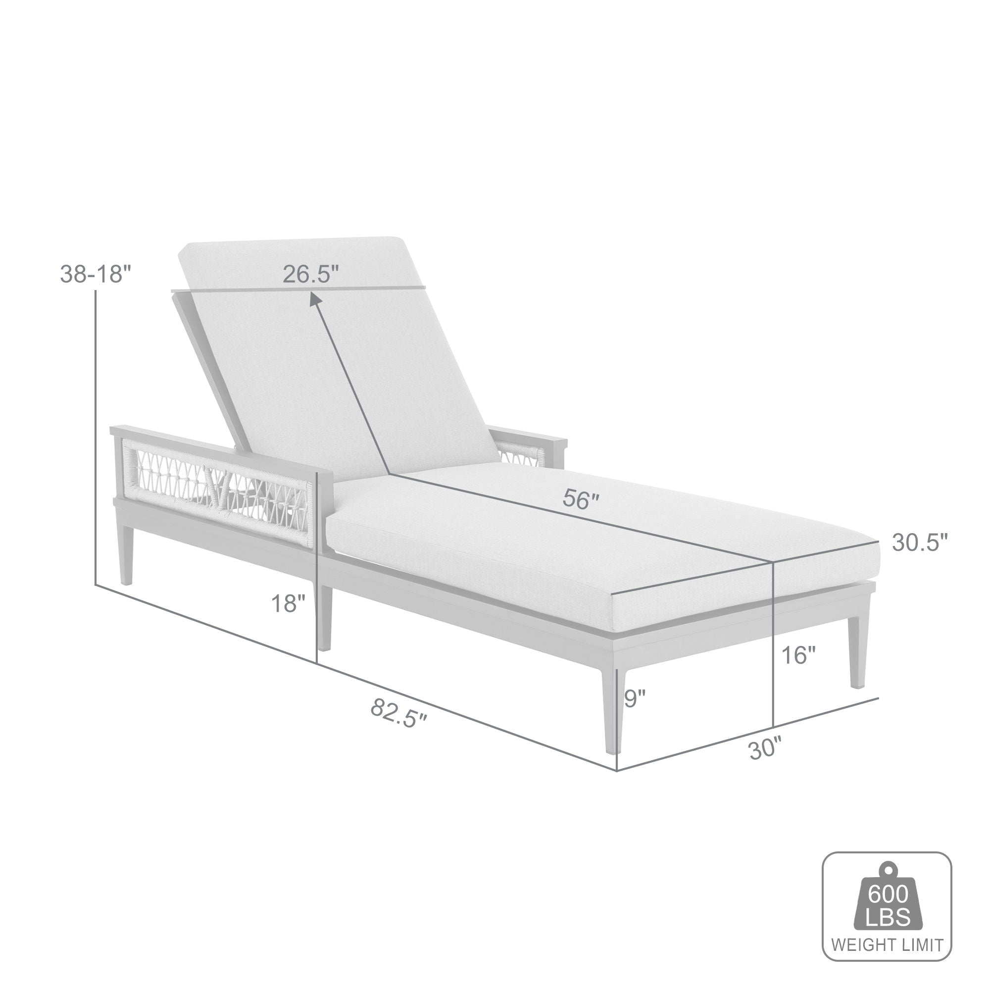 Zella - Outdoor Patio Chaise Lounge Chair - Gray / Earl Gray