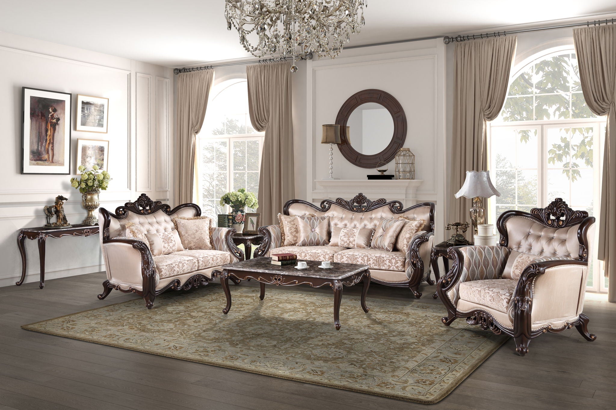 Constantine - Loveseat (KD) - Red / Cherry