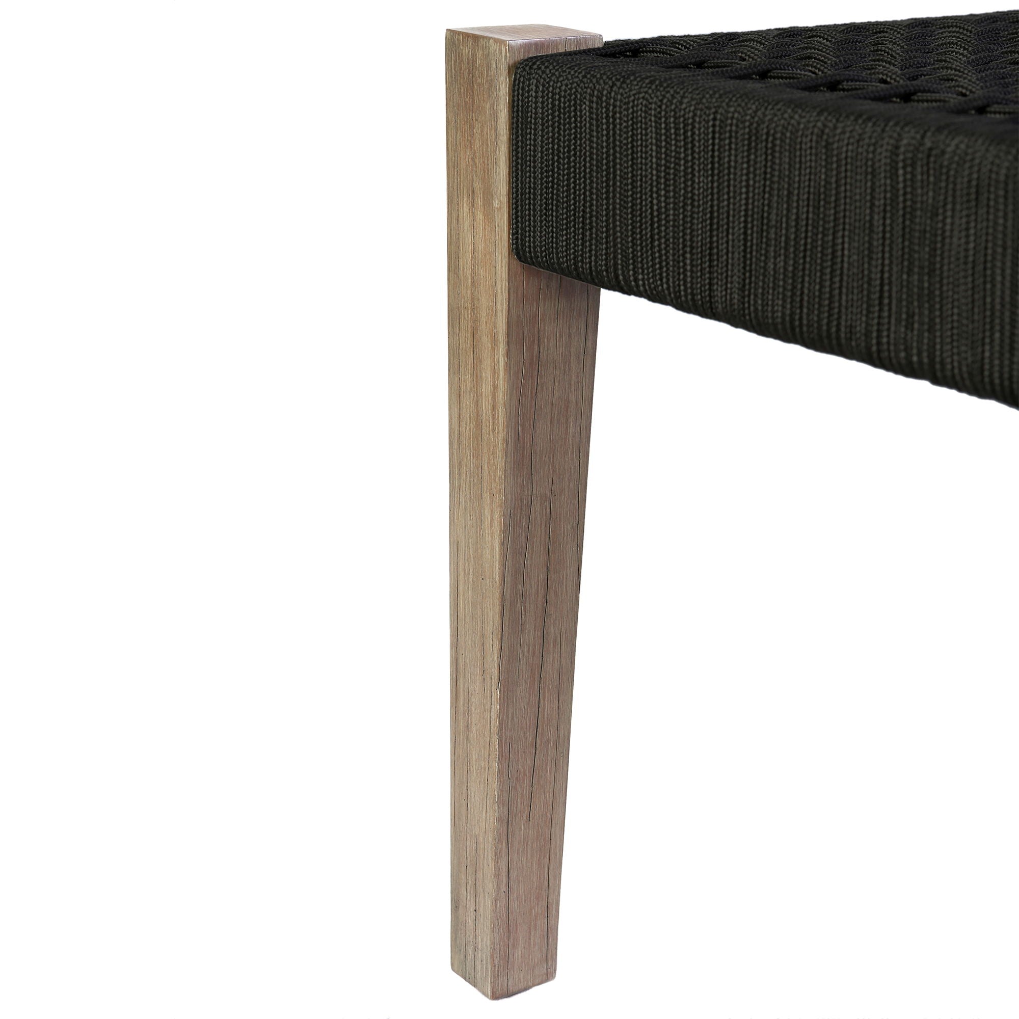 Camino - Indoor Outdoor Dining Bench - Eucalyptus Wood And Charcoal Rope