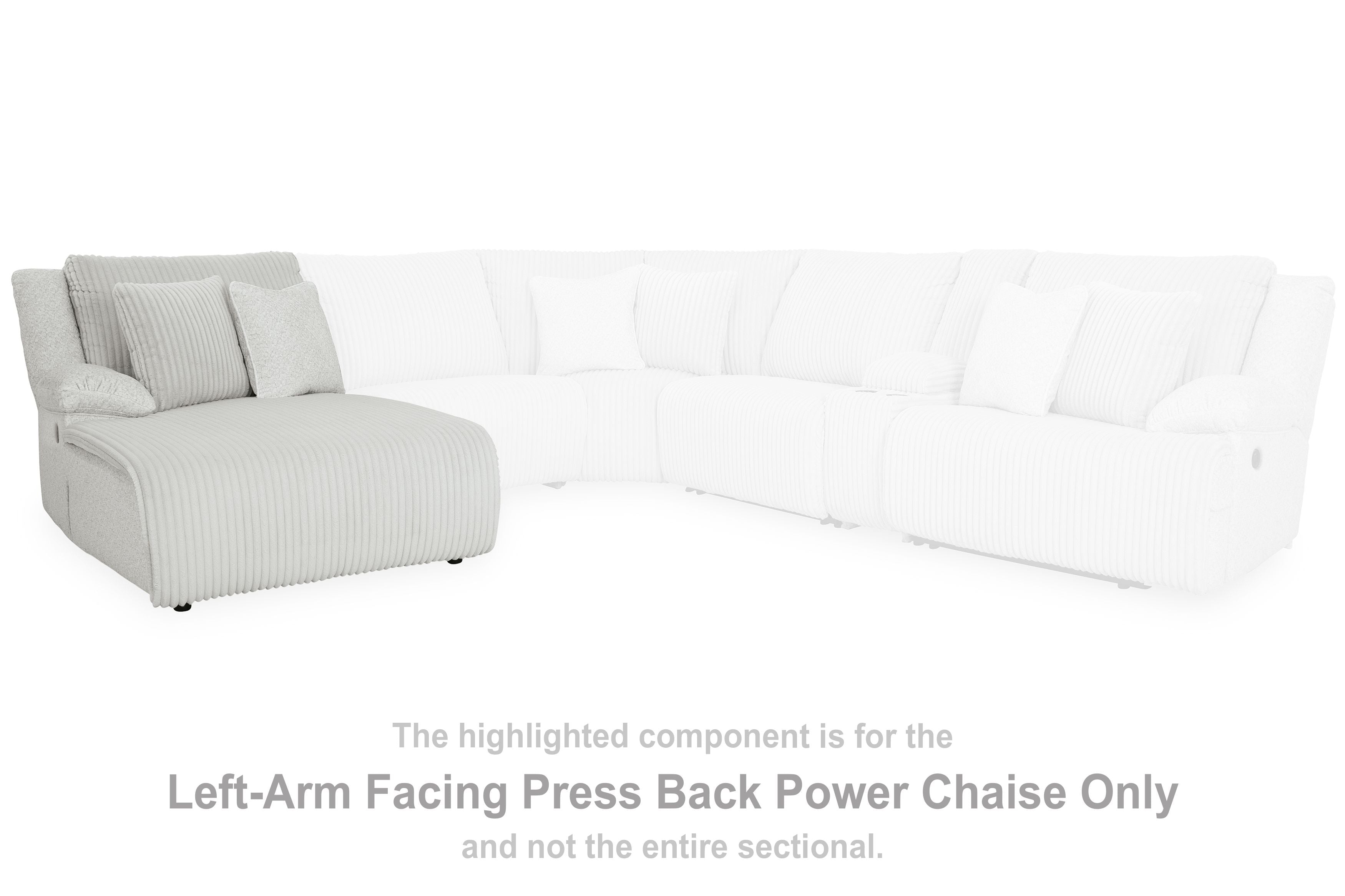 Top Tier - Laf Press Back Power Chaise - Alloy