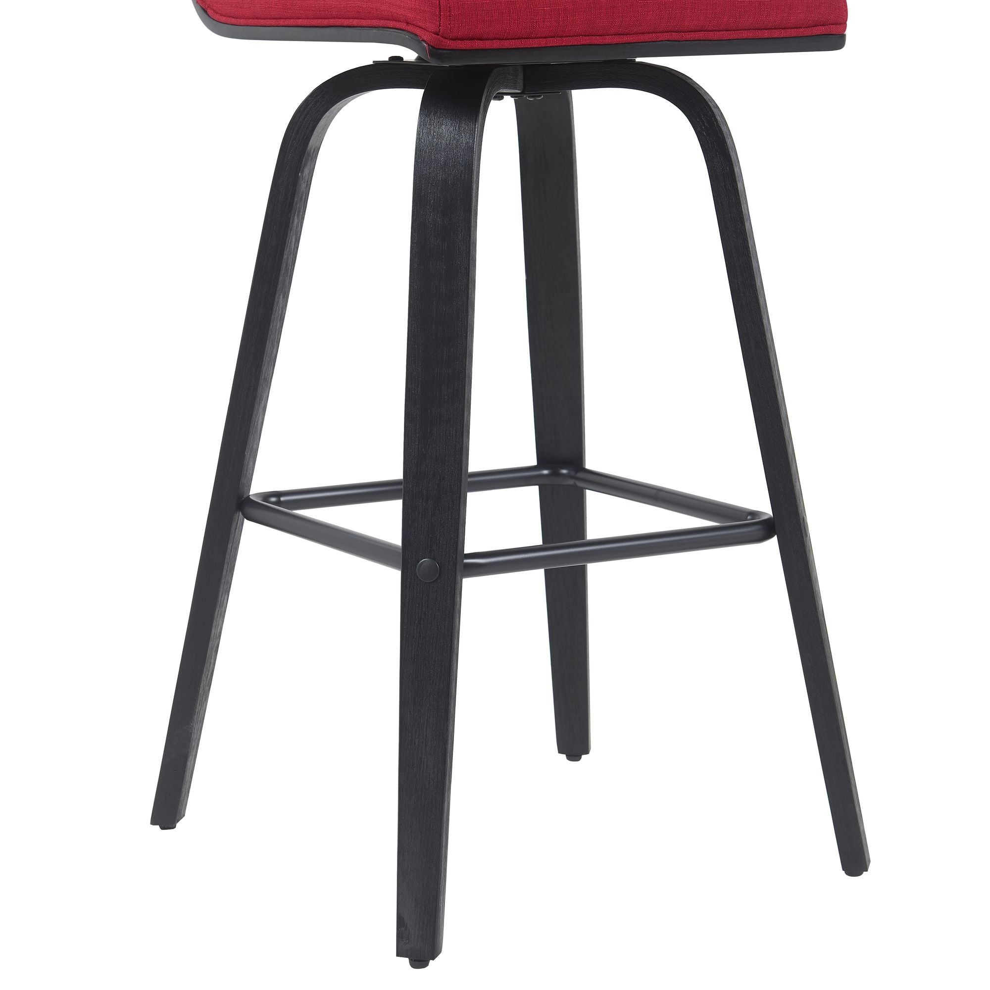 Vienna - Modern Swivel Bar Height Stool - Black Brushed Wood Frame