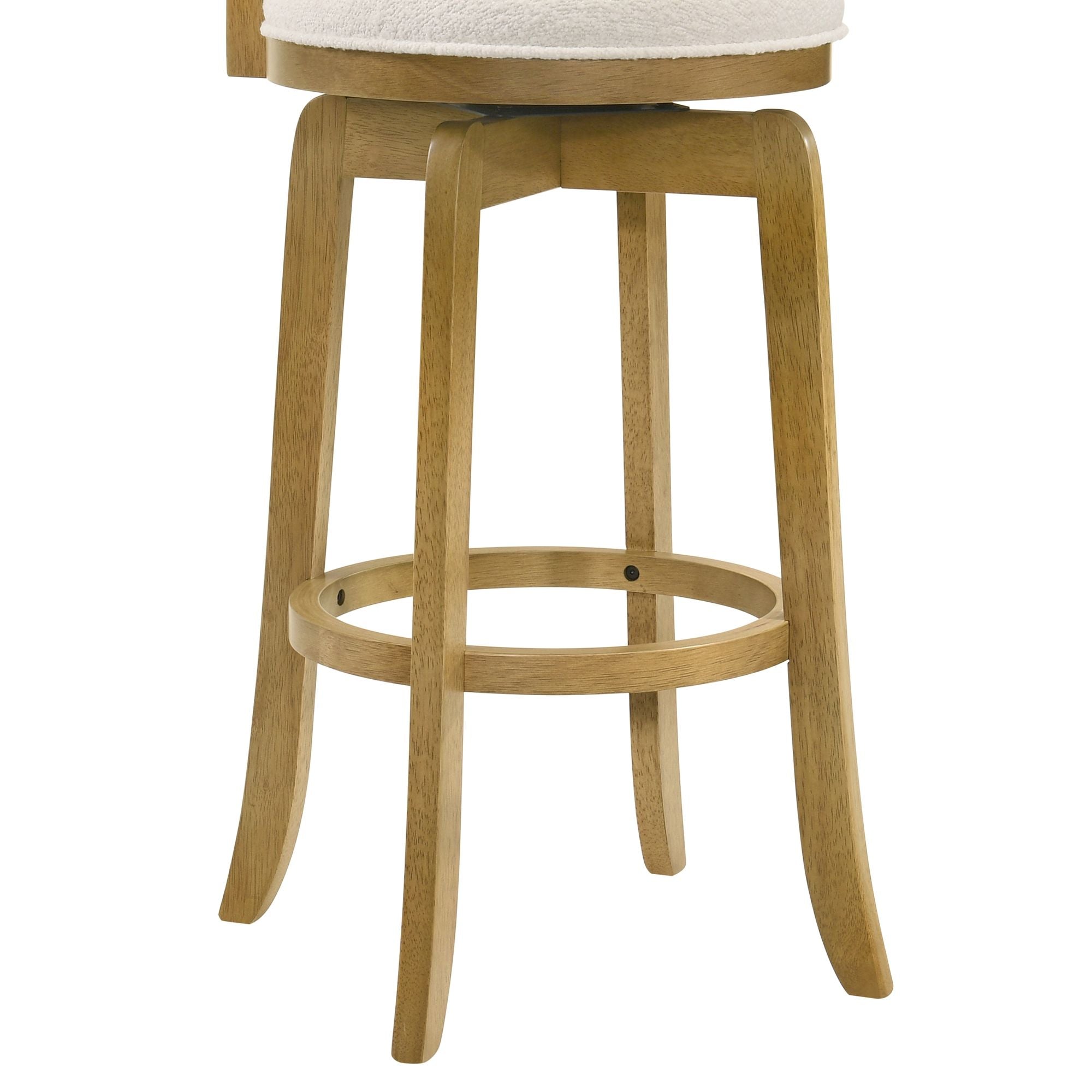 Melindra - Modern Farmhouse Swivel Wood Bar Height Kitchen Bar Stool