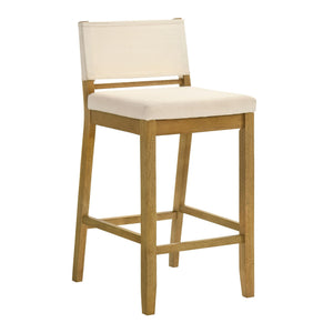 Yaneli - Contemporary Natural Wood Bar Height Kitchen Bar Stool