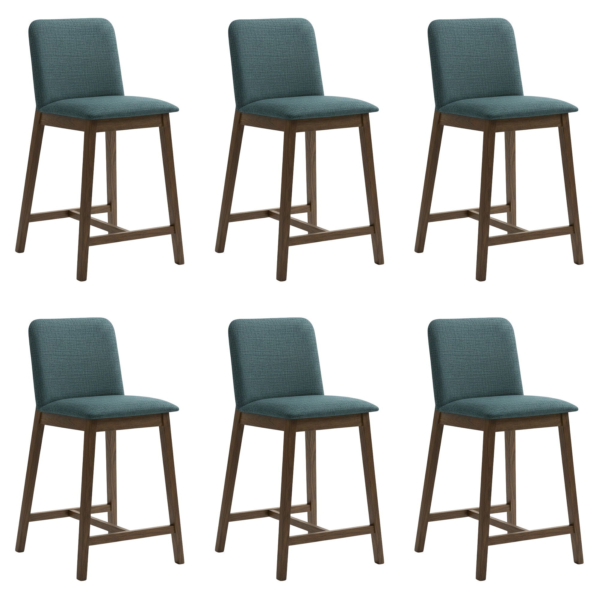 Allin - Upholstered Wood Counter Height Barstool