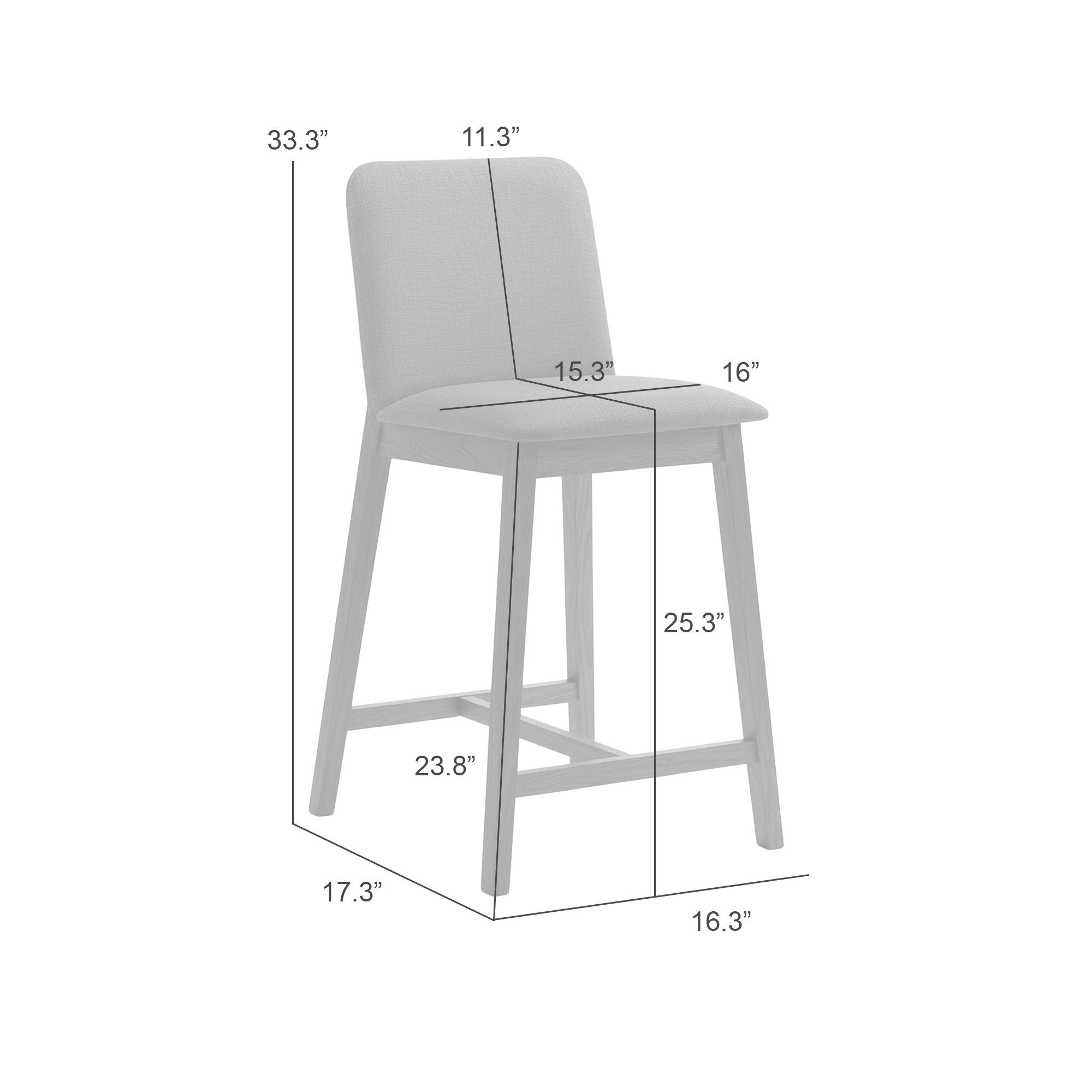 Allin - Upholstered Wood Counter Height Barstool
