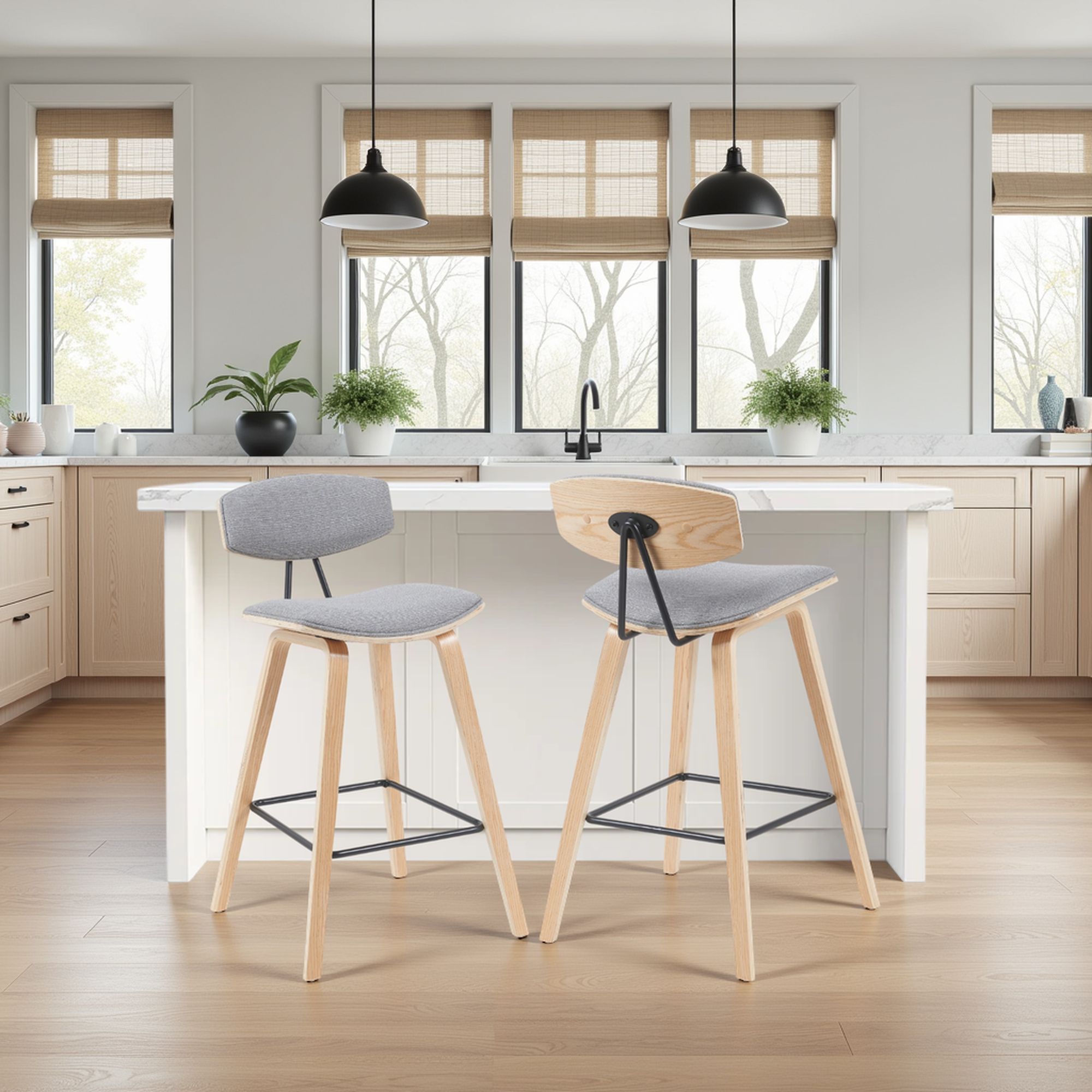 Fox - Swivel Counter Height Stool - Light Brown