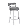 Titana - Swivel Faux Leather And Brushed Stainless Steel Bar Stool