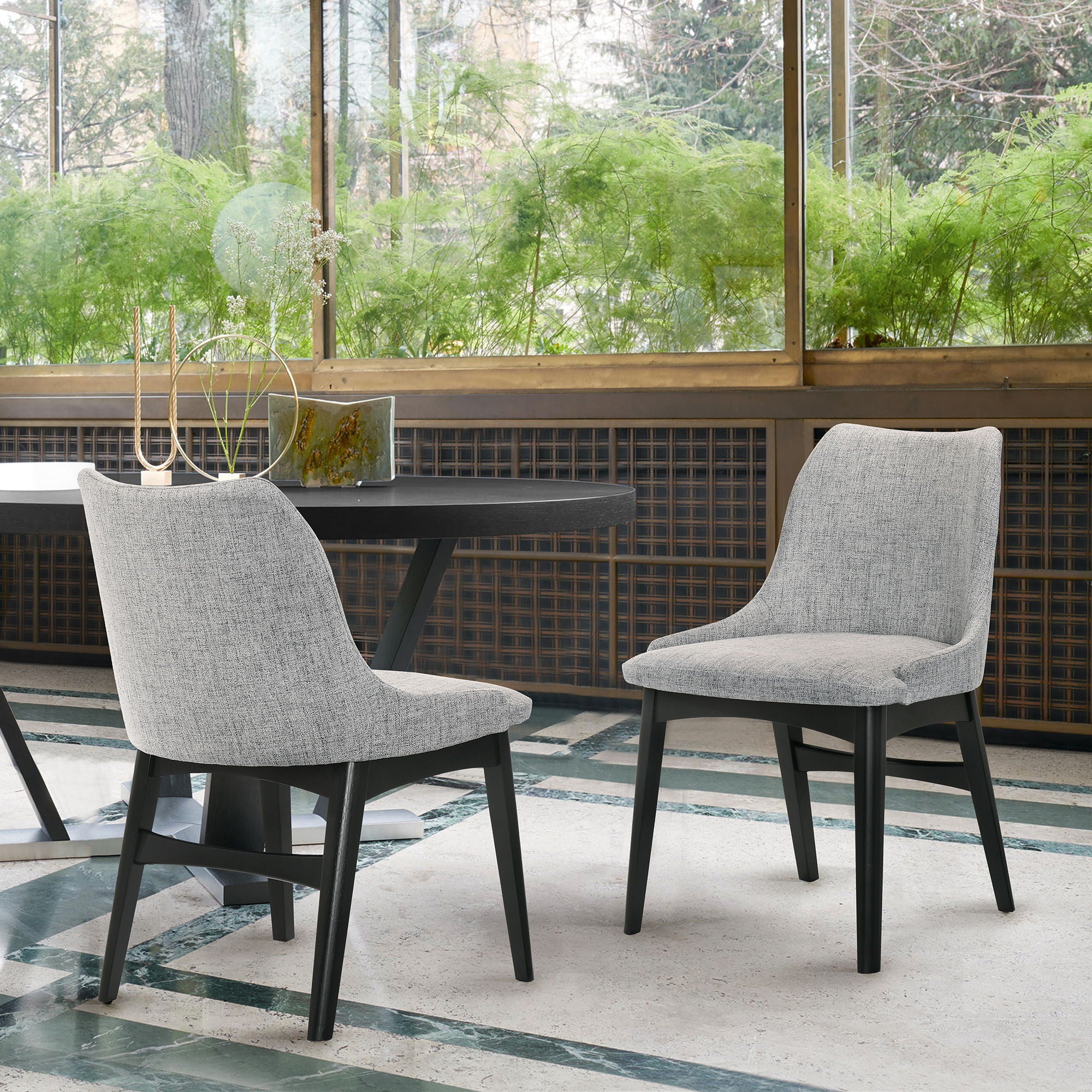 Azalea - Dining Side Chairs (Set of 2) - Gray / Black