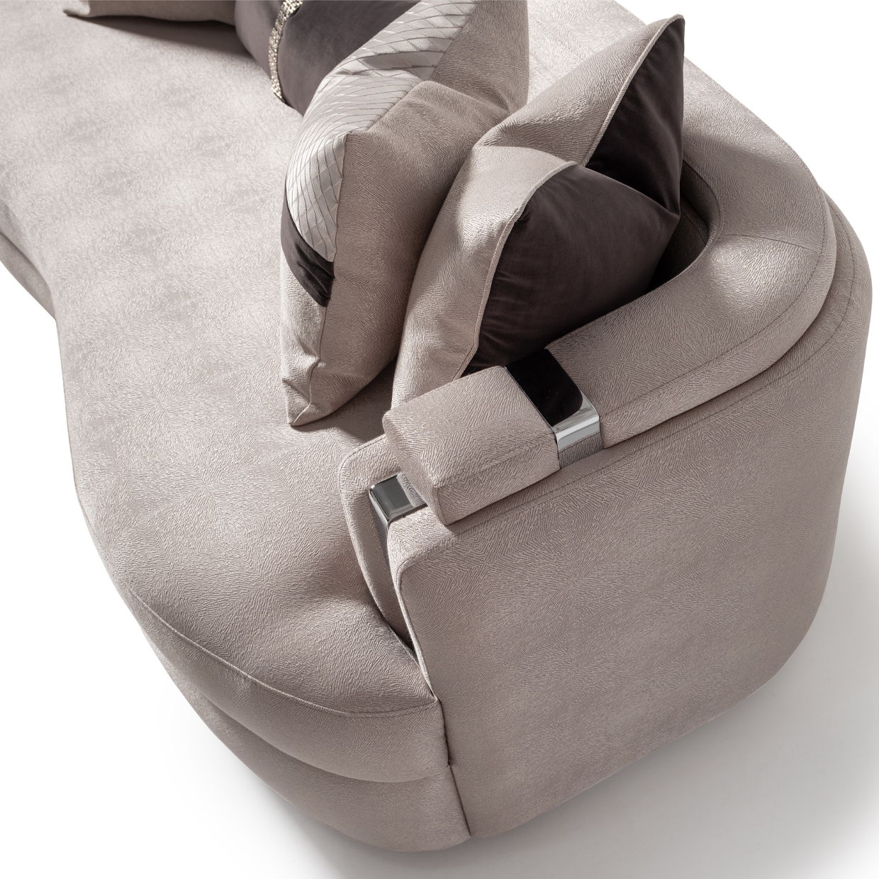 Carmela - Sofa - Zinc / Chrome