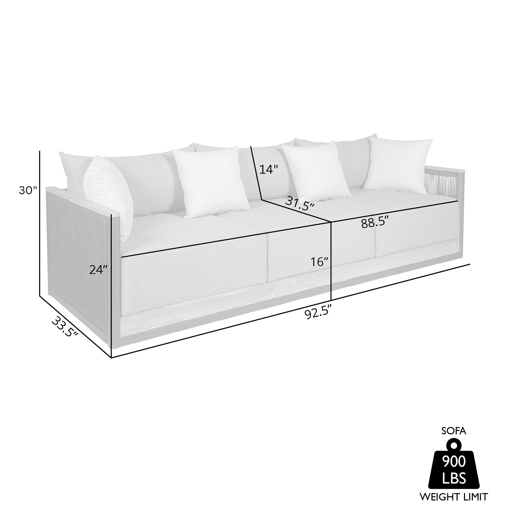 Artesia - Outdoor Patio Sofa - Black / Dark Gray
