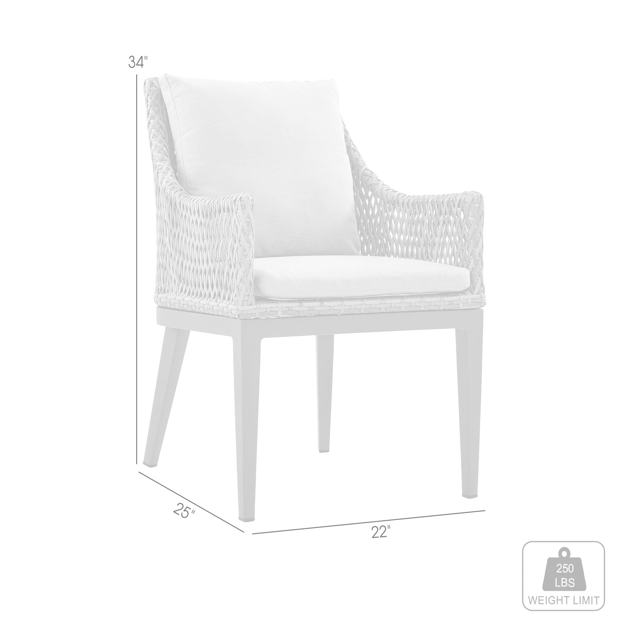 Silvana - Outdoor Wicker And Aluminum Dining Chair With Cushions (Set of 2) - Gray / Beige